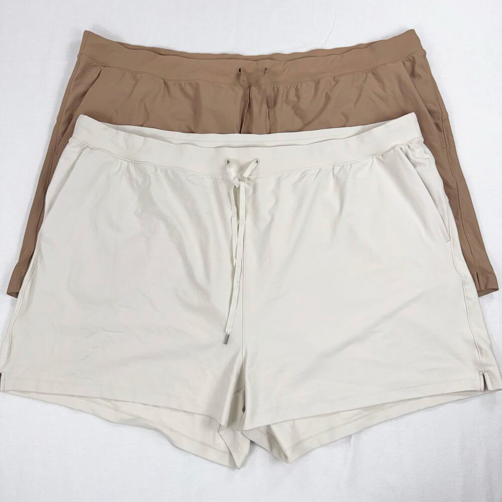 Old Navy Plus Women’s Powersoft High Rise Go Dry Active Short Set 4X Nude Beige